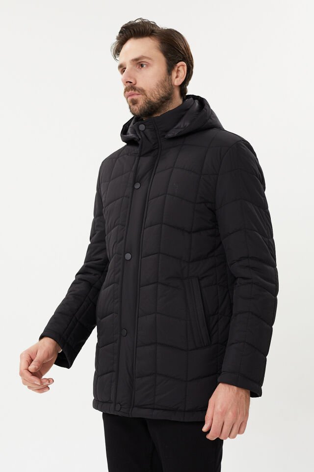 KAPŞON ÇIKMALI ÇİFT YAKA DETAYLI SPOR KABAN