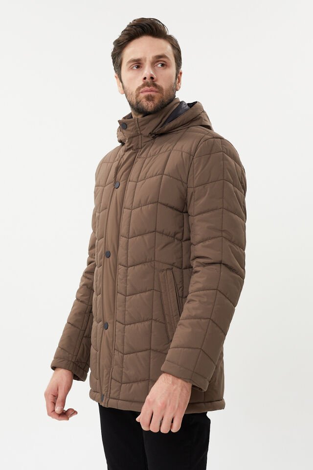 KAPŞON ÇIKMALI ÇİFT YAKA DETAYLI SPOR KABAN